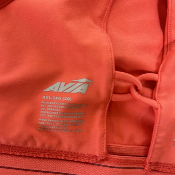 Avia Sports Bra Color is Melon - Picture 4 of 9